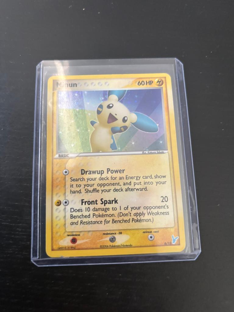 Pokémon Kaarten Minun Holo 6/12 EX Trainer Kit, Ophalen of Verzenden, Zo goed als nieuw, Meerdere kaarten