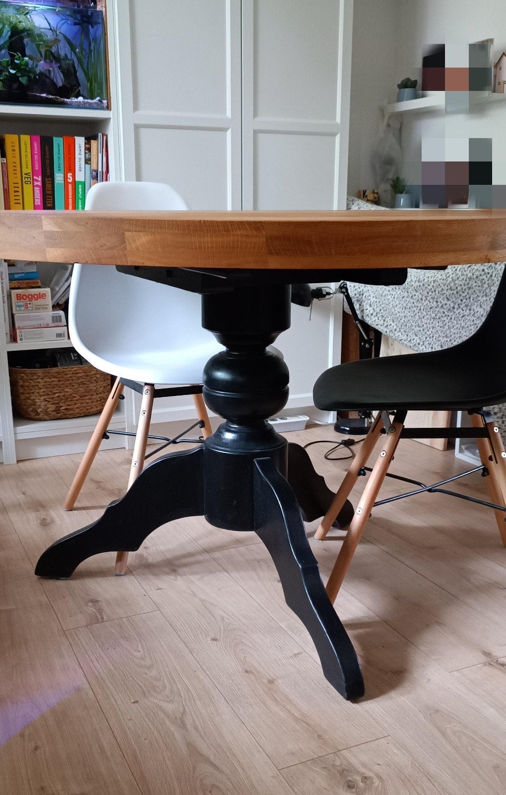 Prachtige zware tafel, massief eikenhout izgst., Huis en Inrichting, Tafels | Eettafels, Ophalen, Gebruikt, Vijf personen of meer