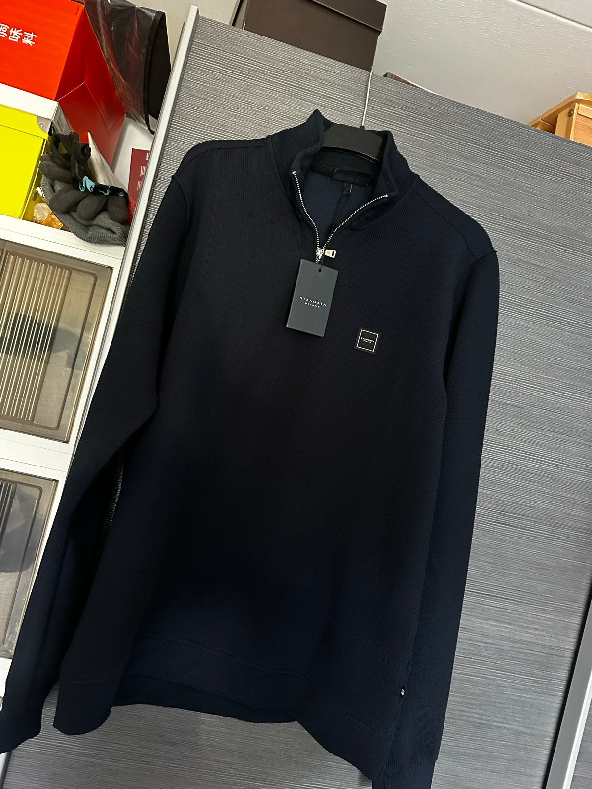 Stangata Milano sweater met rits - Maat L, Ophalen of Verzenden, Nieuw, Maat 52/54 (L), Blauw