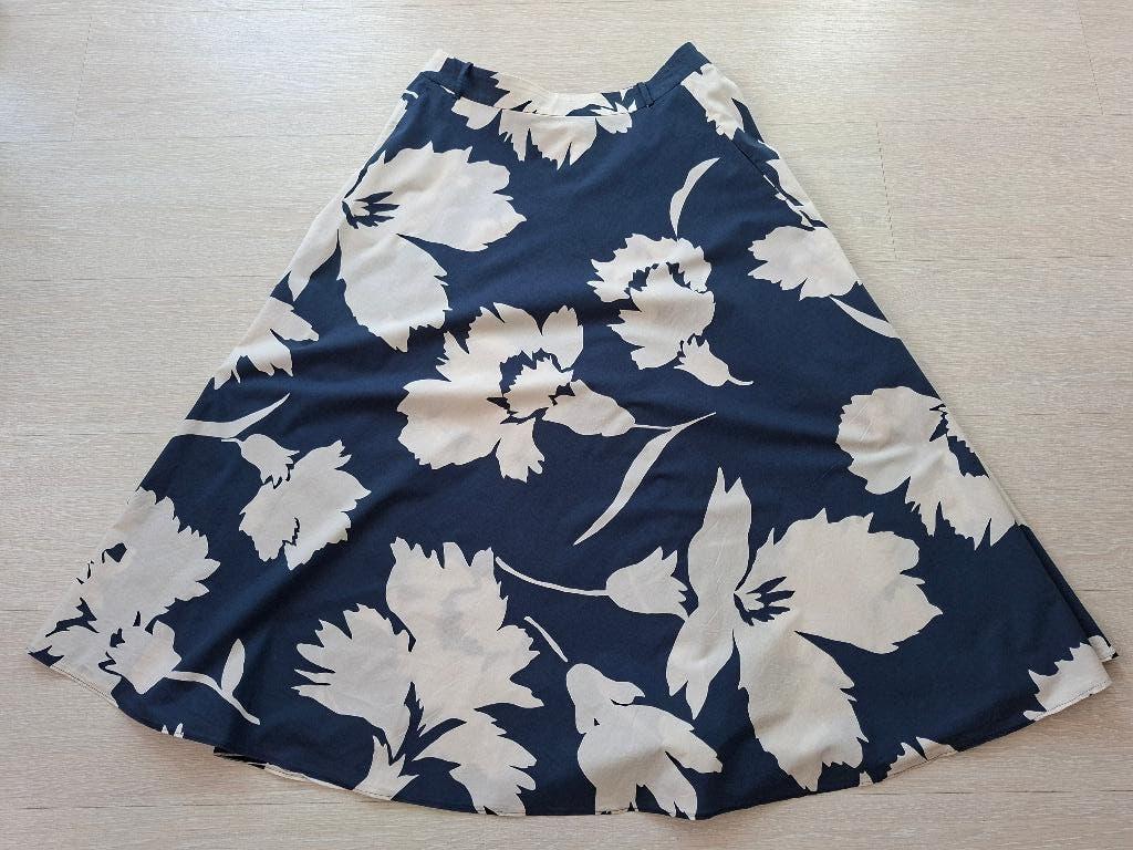 Luisa Cerano blauw witte wijde zomerrok, maat 38, Kleding | Dames, Rokken, Zo goed als nieuw, Maat 38/40 (M), Blauw, Onder de knie