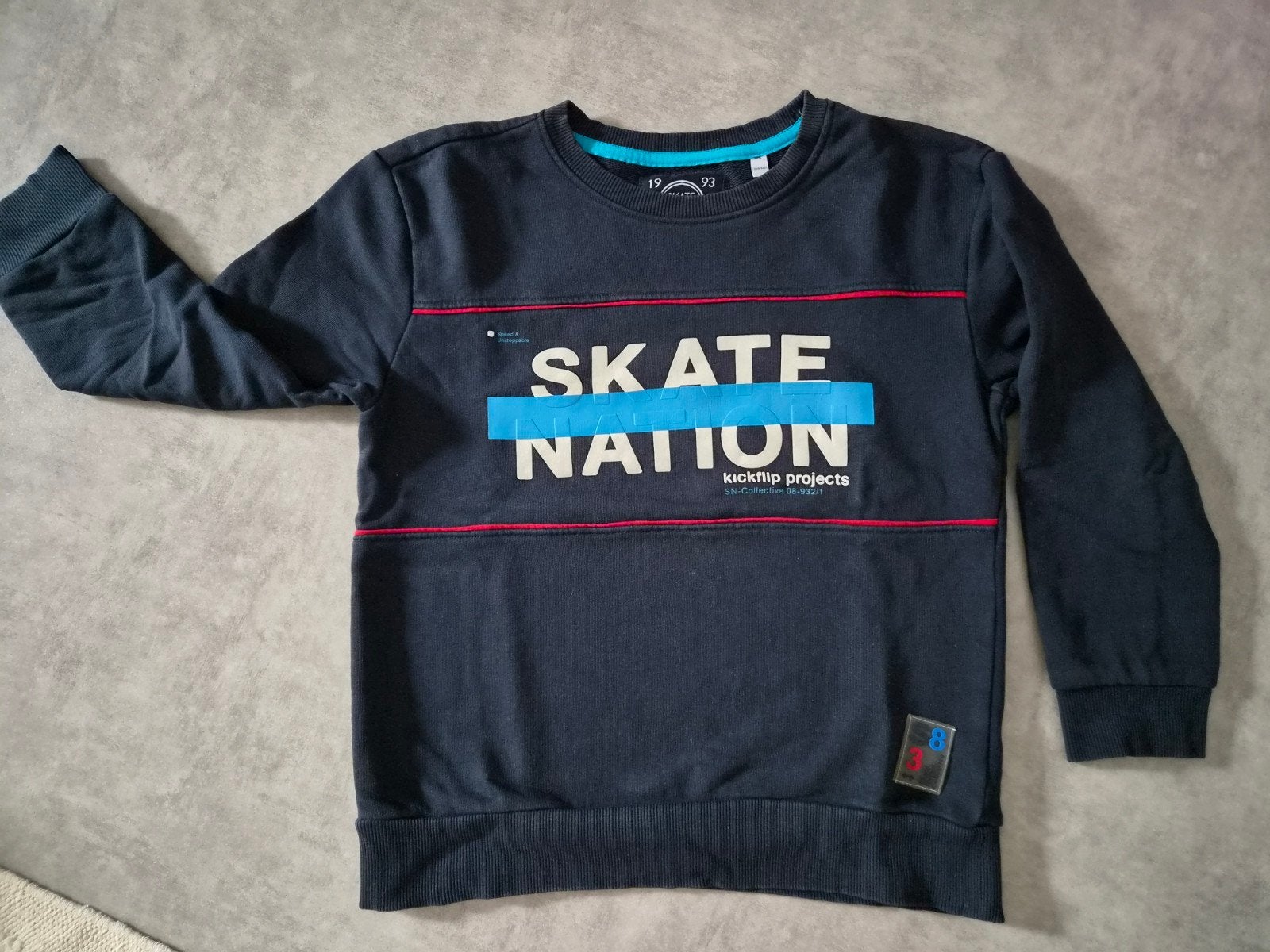 Donkerblauwe trui maat 134-140 Skate Nation, Gebruikt, Jongen of Meisje, Trui of Vest, Ophalen of Verzenden