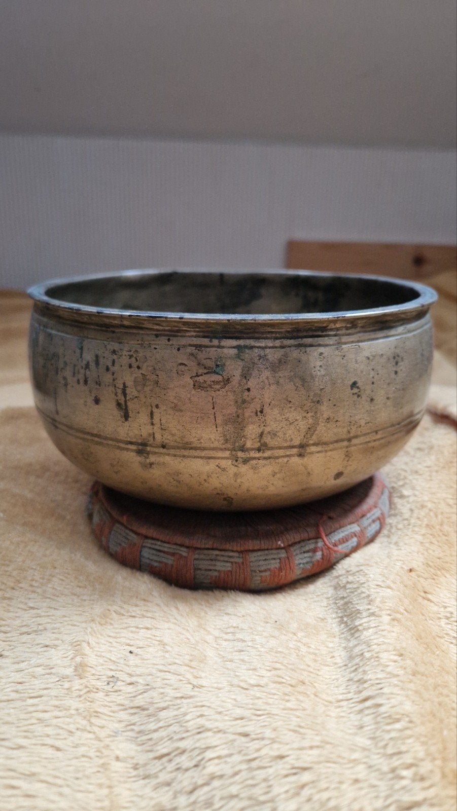 Antieke Tibetaanse klankschaal zeer oud klooster, Antiek en Kunst, Ophalen of Verzenden