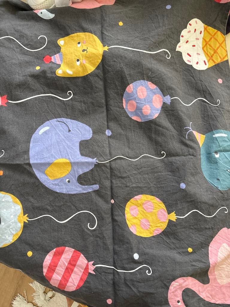 H&M HOME Dekbedovertrek Kinderen - Ballonnen & Dieren, Ophalen of Verzenden, Zo goed als nieuw