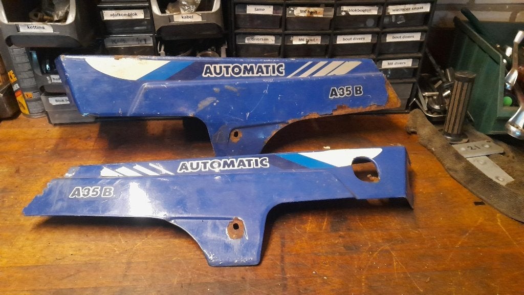 Tomos metalen zijkappen set origineel A35, Ophalen, Gebruikt, Kap, Overige merken