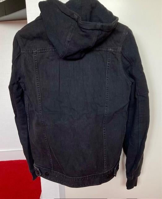 zwart spijkerjack met capuchon maat s, Ophalen of Verzenden, Zo goed als nieuw, Blauw