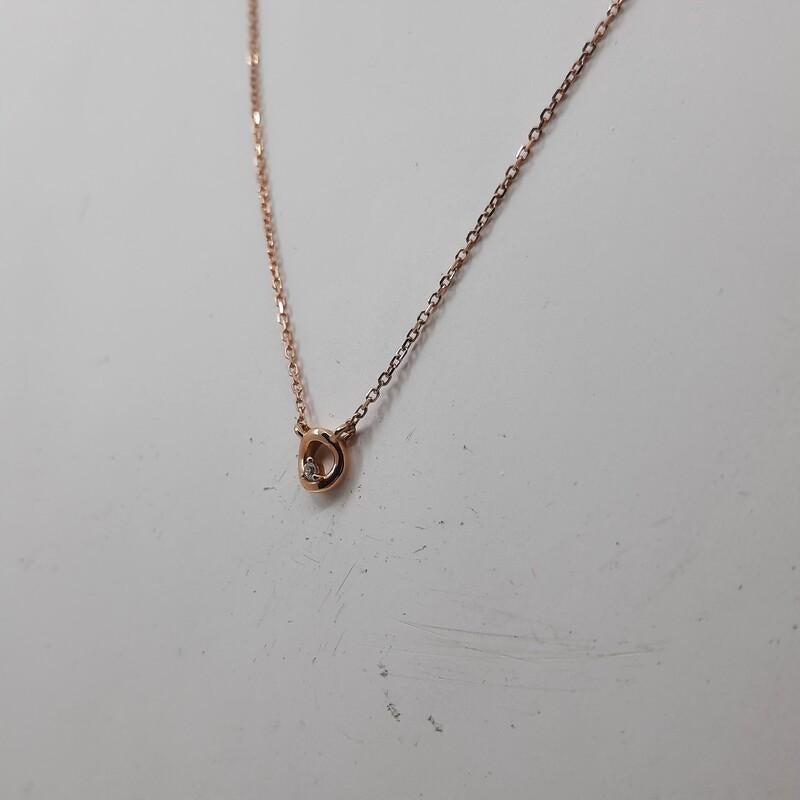 18k roségouden collier met diamant, Ophalen of Verzenden