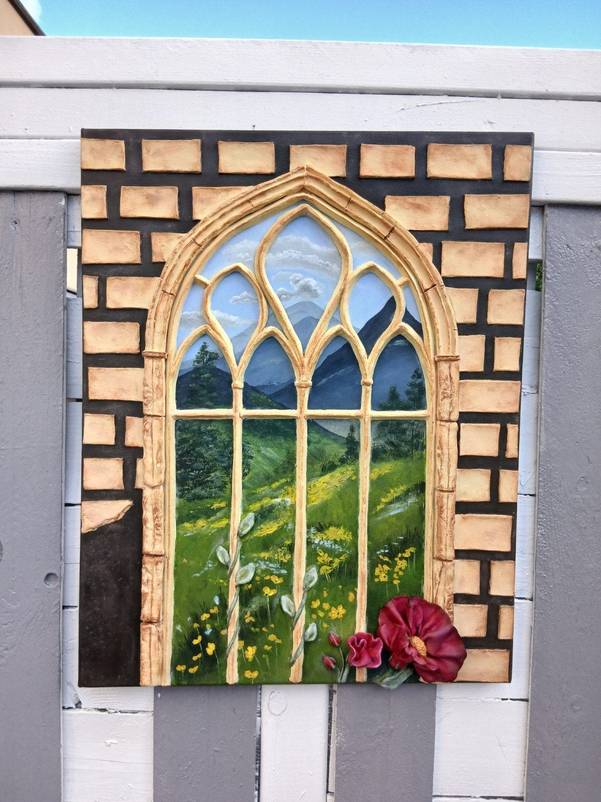 3D handgemaakte schilderij met landschap, Ophalen