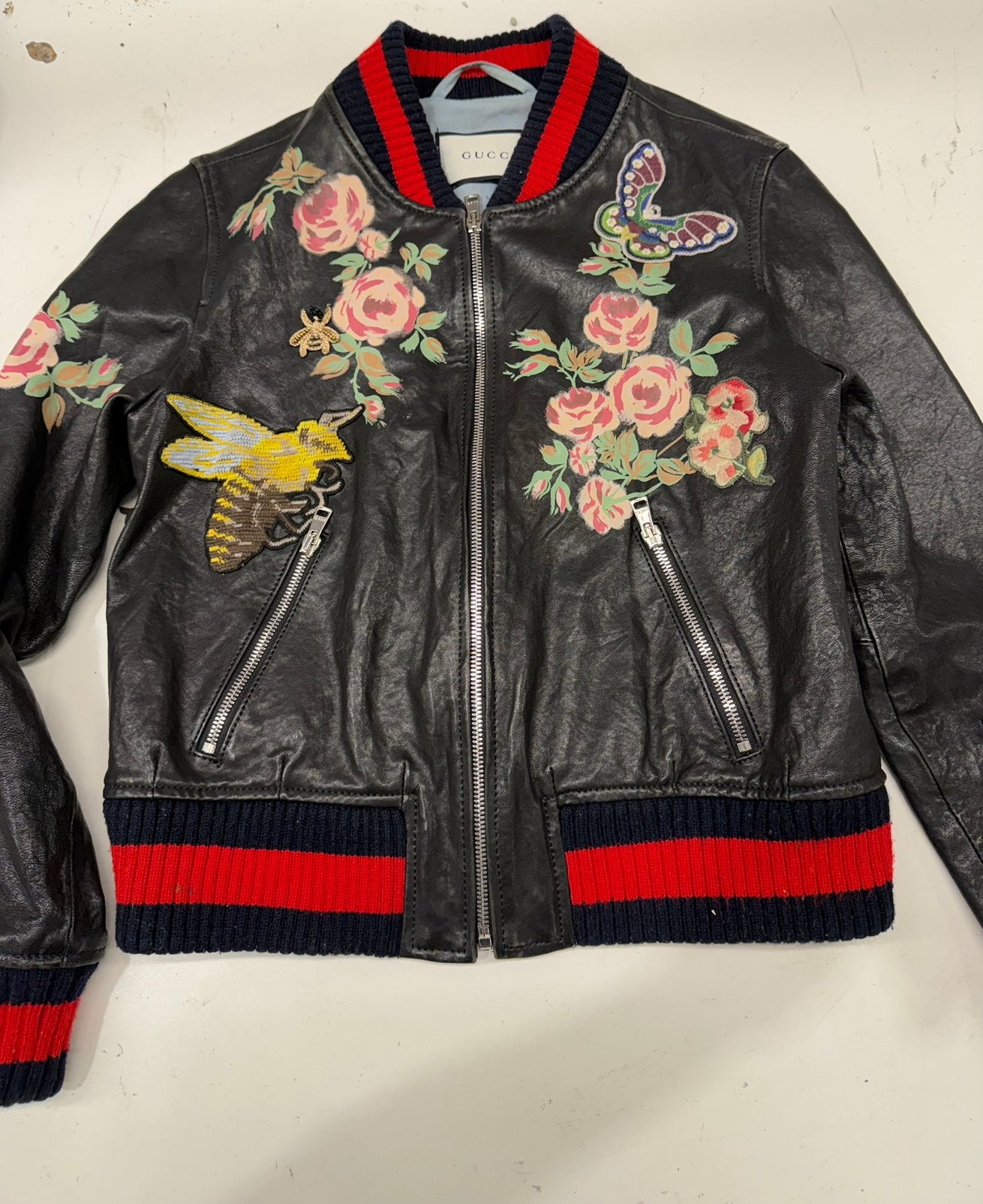 Gucci leren Jas Speciaal model maat (S), Ophalen of Verzenden, Zo goed als nieuw, Zwart