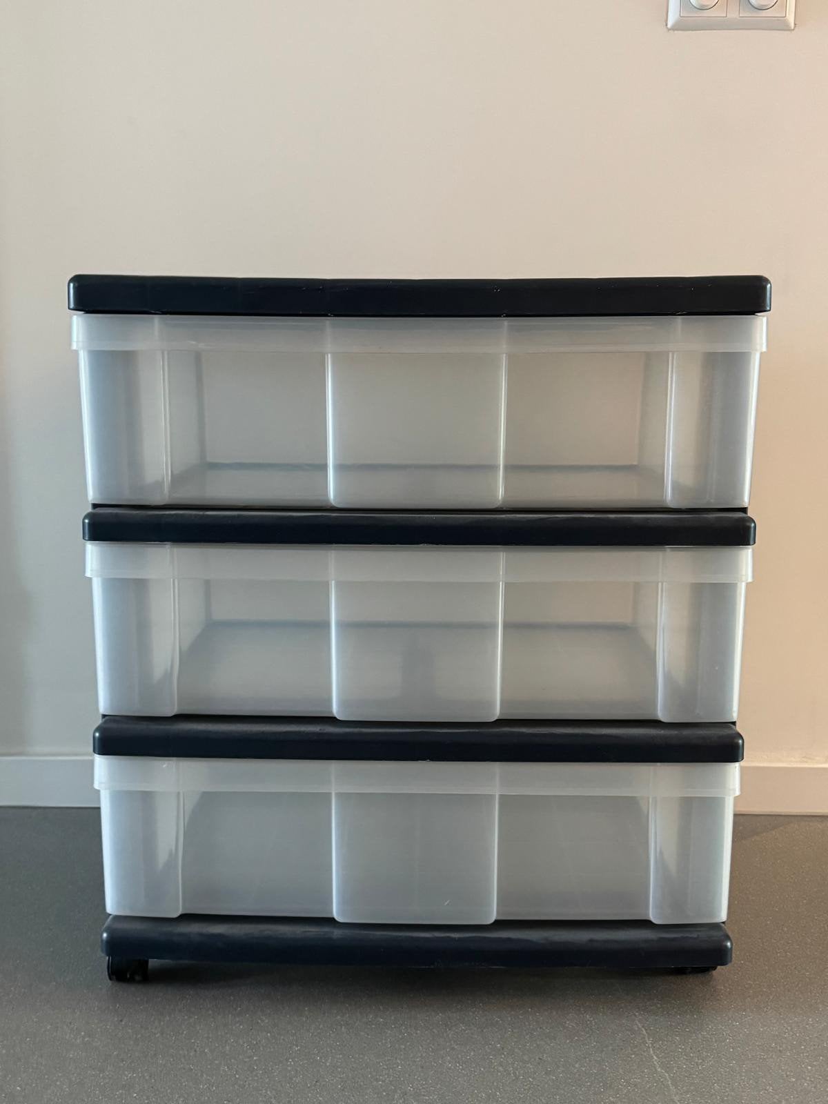 Grote stevige opbergkast/ box met 3 laden op wieltjes, Huis en Inrichting, Kasten | Ladekasten, Ophalen, Kunststof, Gebruikt, Modern, Functioneel
