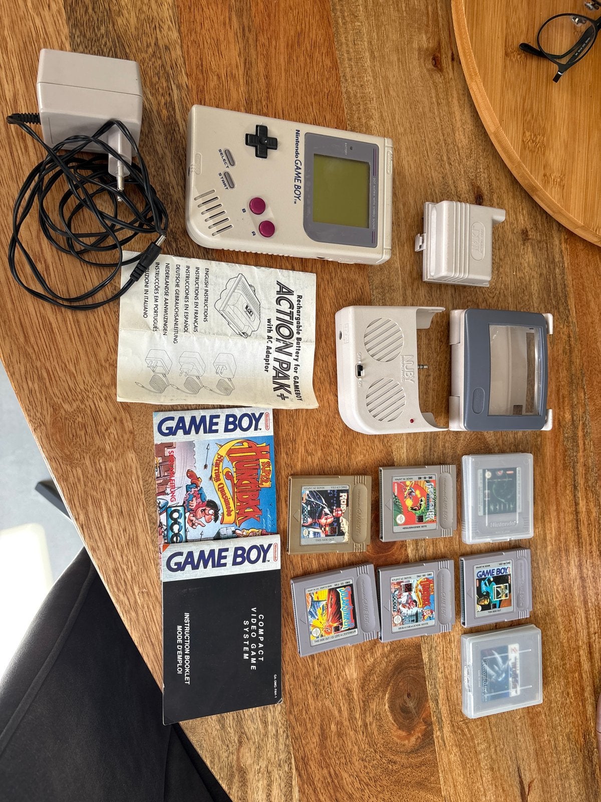 Game Boy Classic met accessoires en 10 spellen, Gebruikt, Overige genres, 1 speler, Ophalen of Verzenden