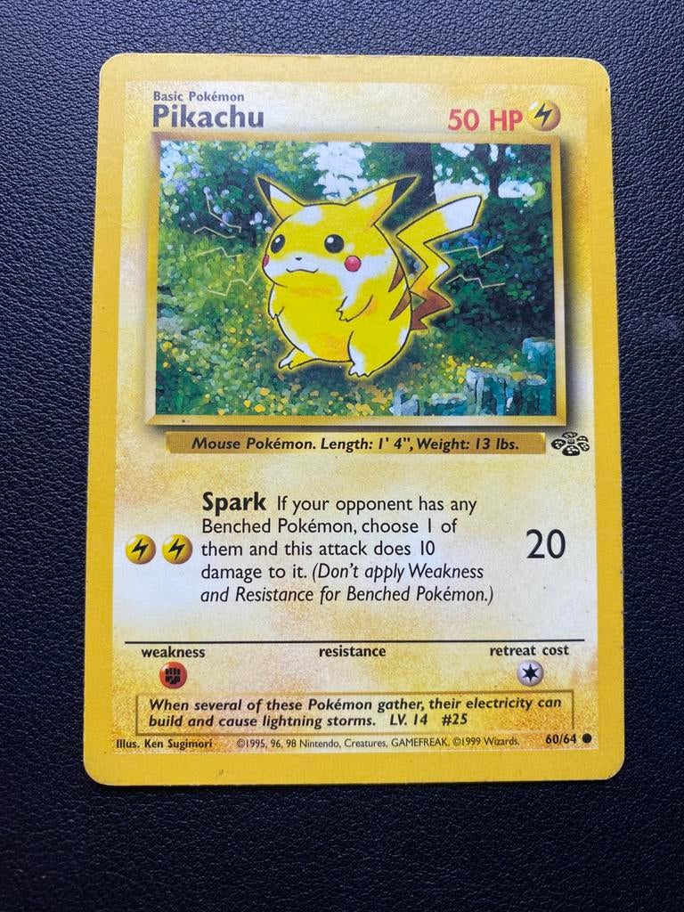 Pikachu - Jungle - 60/64 - Pokemon kaart, Ophalen of Verzenden, Zo goed als nieuw