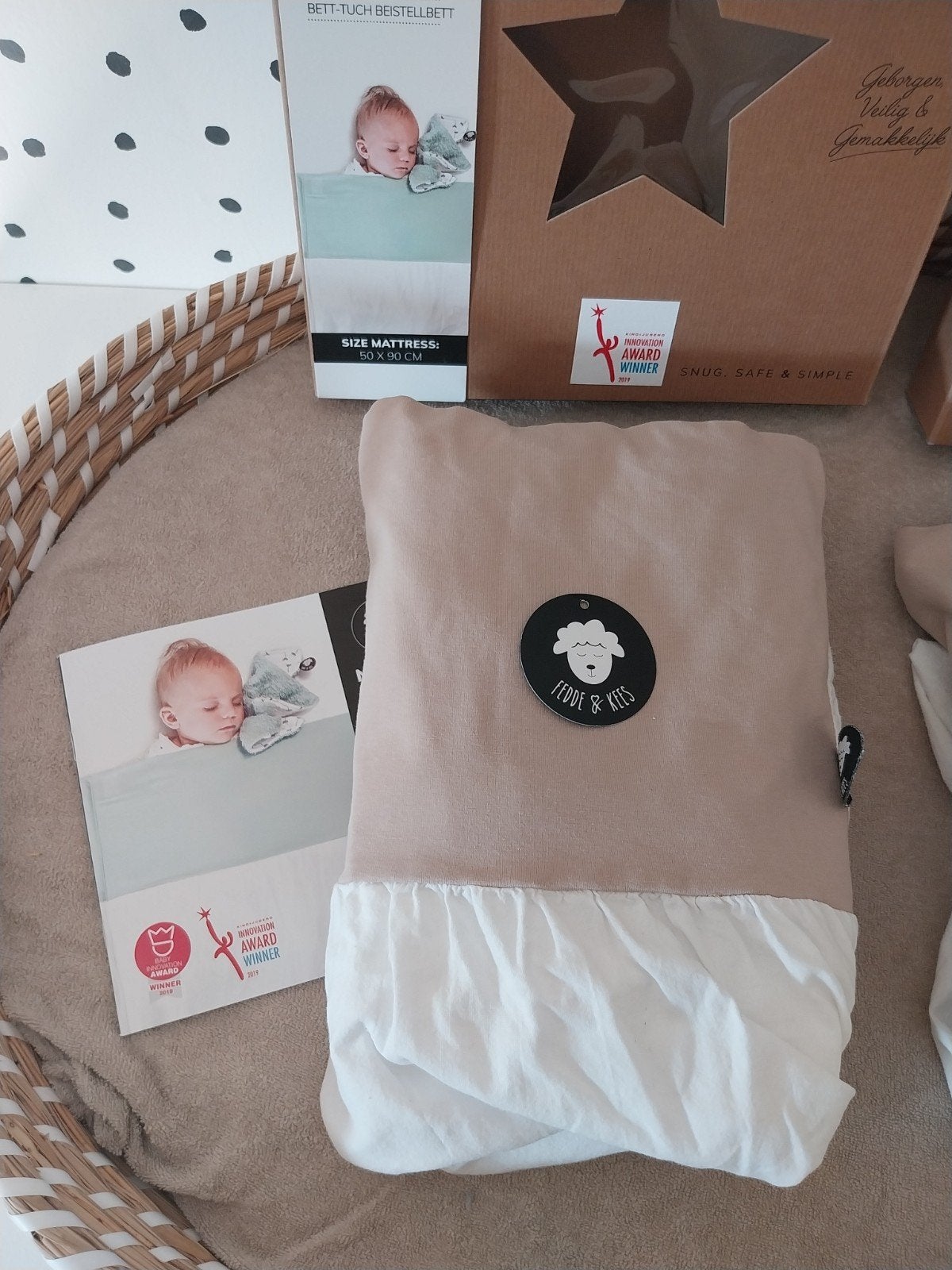 Babylakentje NUNKI Co sleeper Fedde&Kees sand, Kinderen en Baby's, Ophalen of Verzenden, Zo goed als nieuw, Wieg