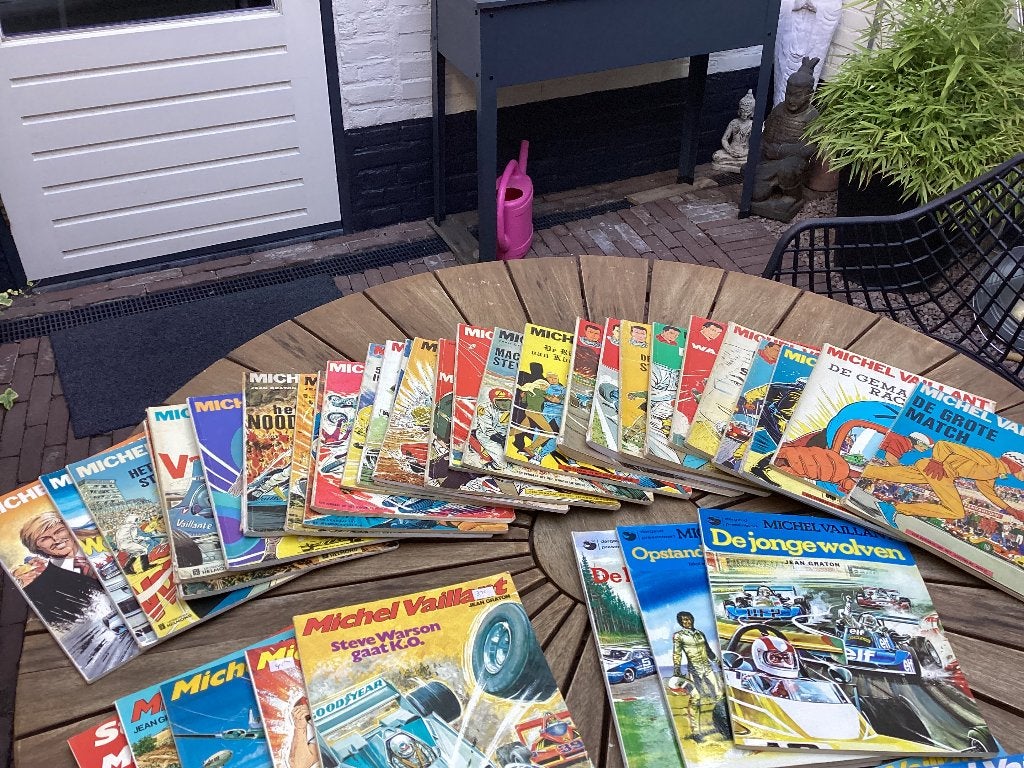 Vintage stripboeken: Kuifje, Dan Cooper, Michel Vaillant e.a, Gelezen, Ophalen of Verzenden, Hergé, Jean Graton, Albert Weinberg