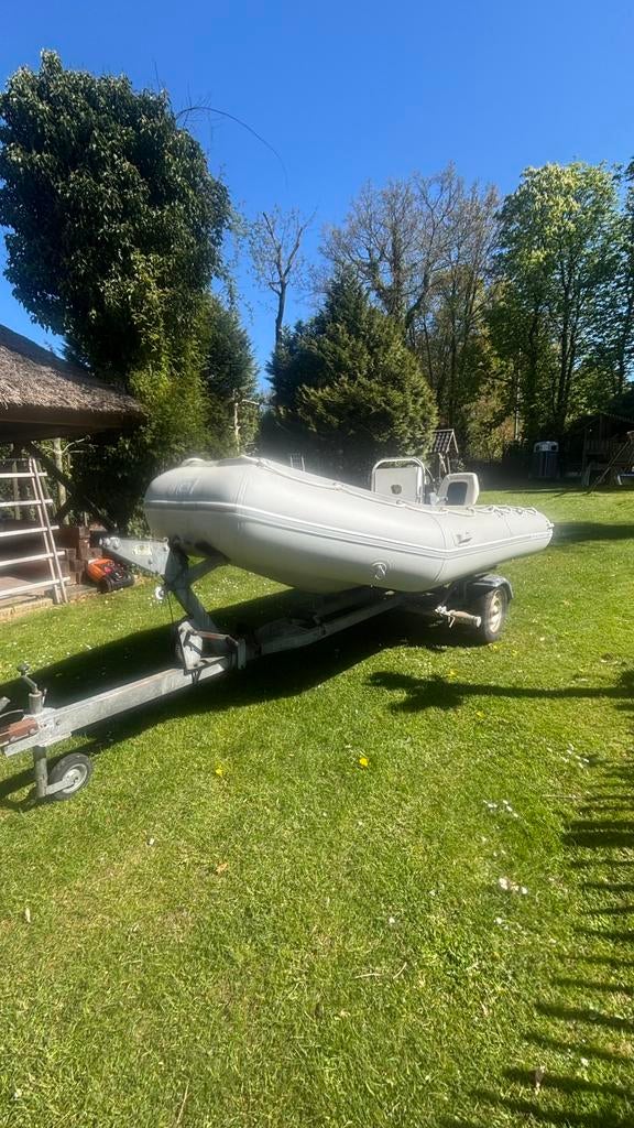 Lekker snel varen met 15 pk yamaha motor en trailer, Watersport en Boten, Rubberboten, Ophalen, Quicksilver, Gebruikt, Hout
