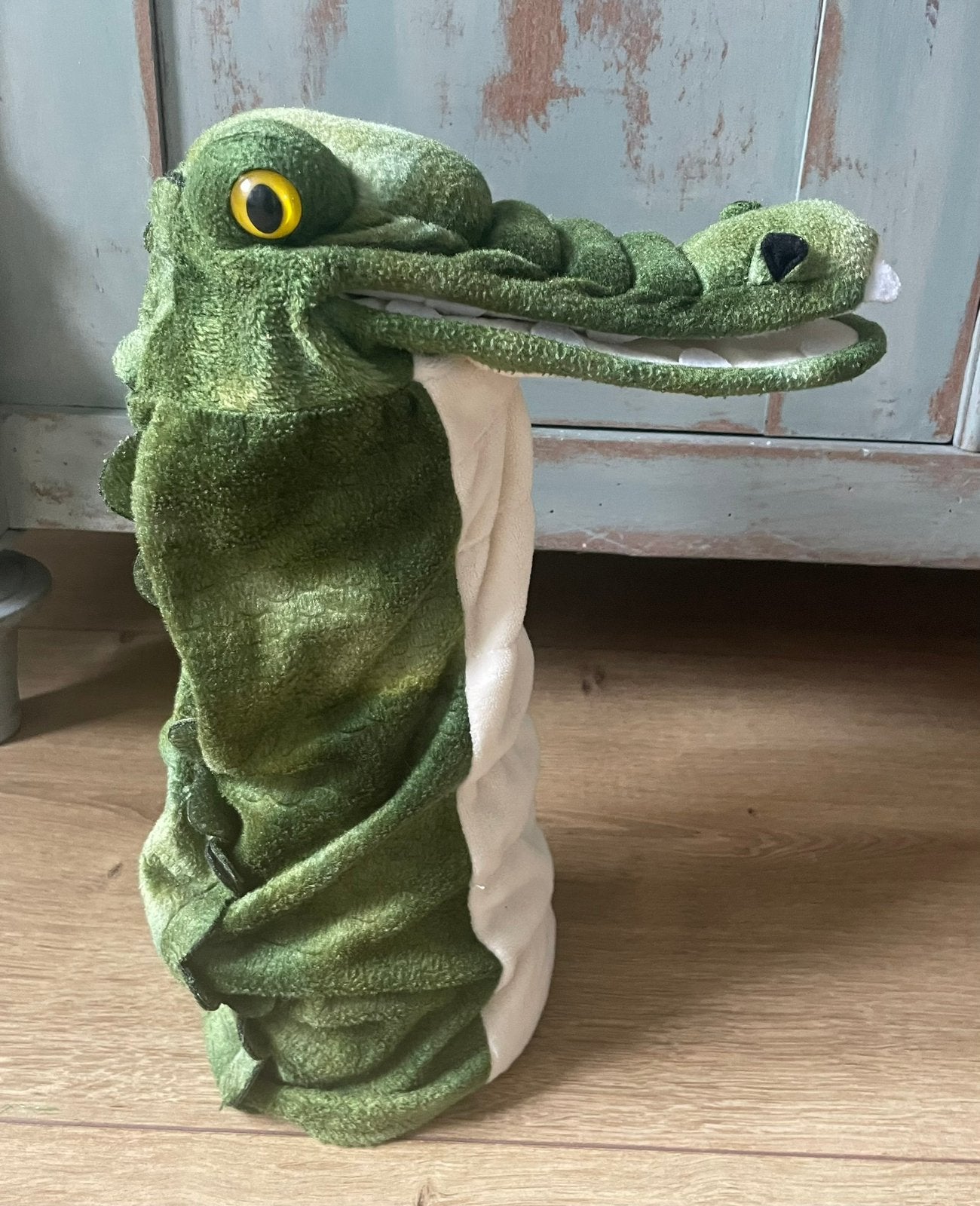 Fantastische krokodil handpop pluche, Ophalen of Verzenden, Zo goed als nieuw