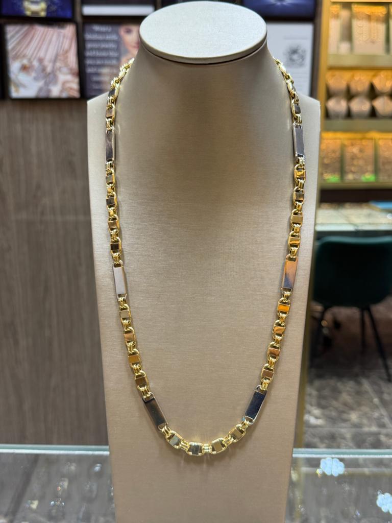 18KT Goud - 63.5 Gram - Ketting-PLATTE MAGNUM- Herenketting