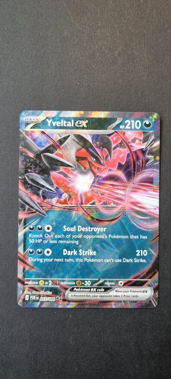 Yveltal ex POR 053, Ophalen of Verzenden, Zo goed als nieuw, Losse kaart, Foil