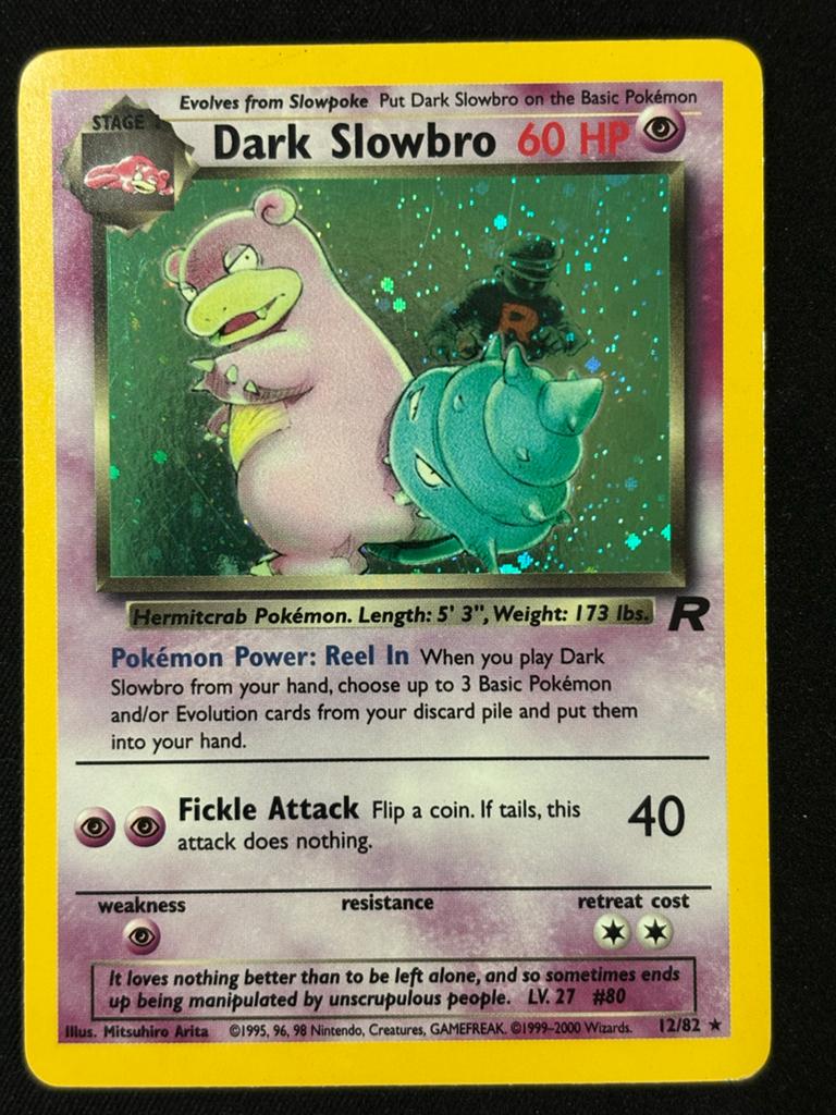 Dark Slowbro 12/82 Team Rocket Holo Rare+SWIRL!, Hobby en Vrije tijd, Verzamelkaartspellen | Pokémon, Ophalen of Verzenden, Gebruikt