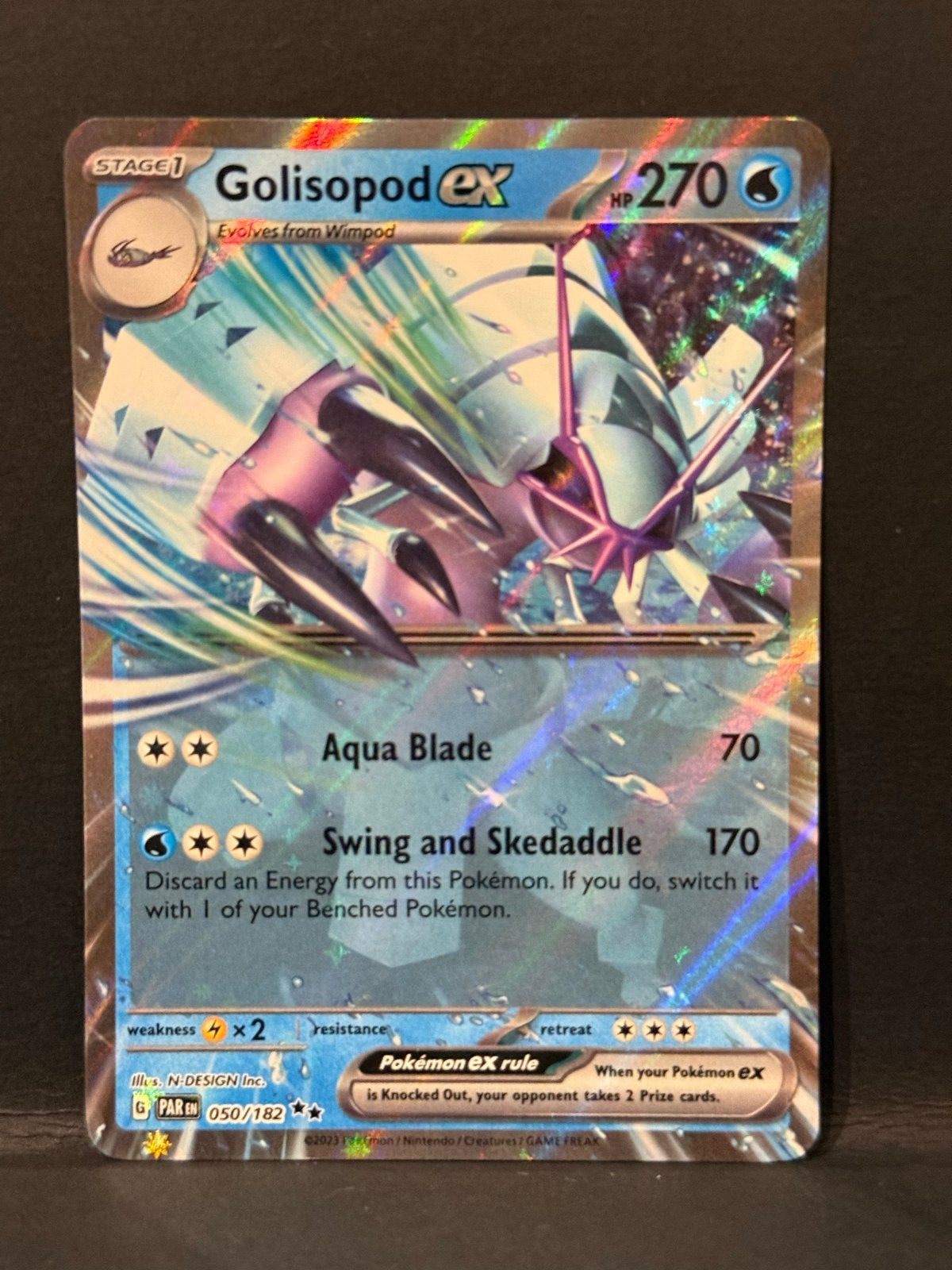 Golisopod ex Pokémon kaart 050/182 - Zo goed als nieuw, Ophalen of Verzenden, Zo goed als nieuw, Losse kaart, Foil