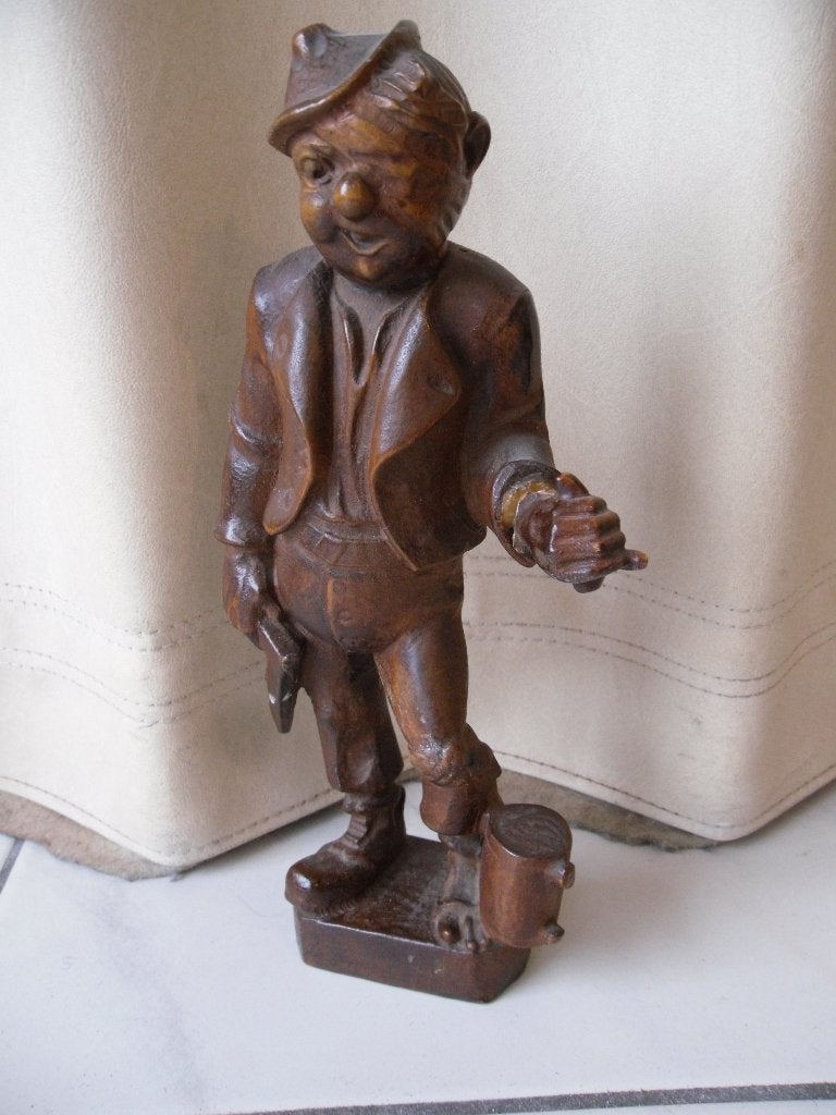 Exclusief houten houthakkers/rover beeld -->  Handgesneden, Houtsnijwerk, Ophalen of Verzenden, Handgemaakt, Hout