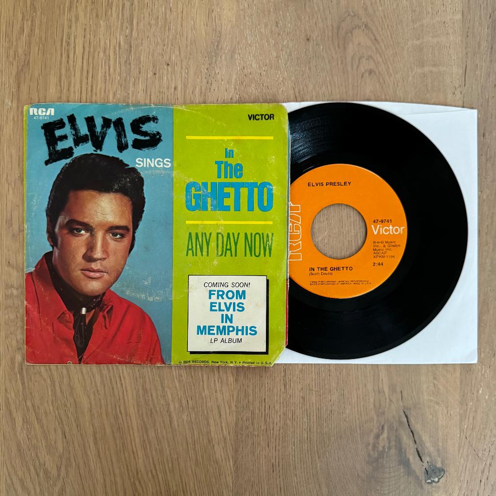 Elvis Single - In The Ghetto - USA 1969, Cd's en Dvd's, Vinyl Singles, Gebruikt, Originele persing, 7 inch, Single