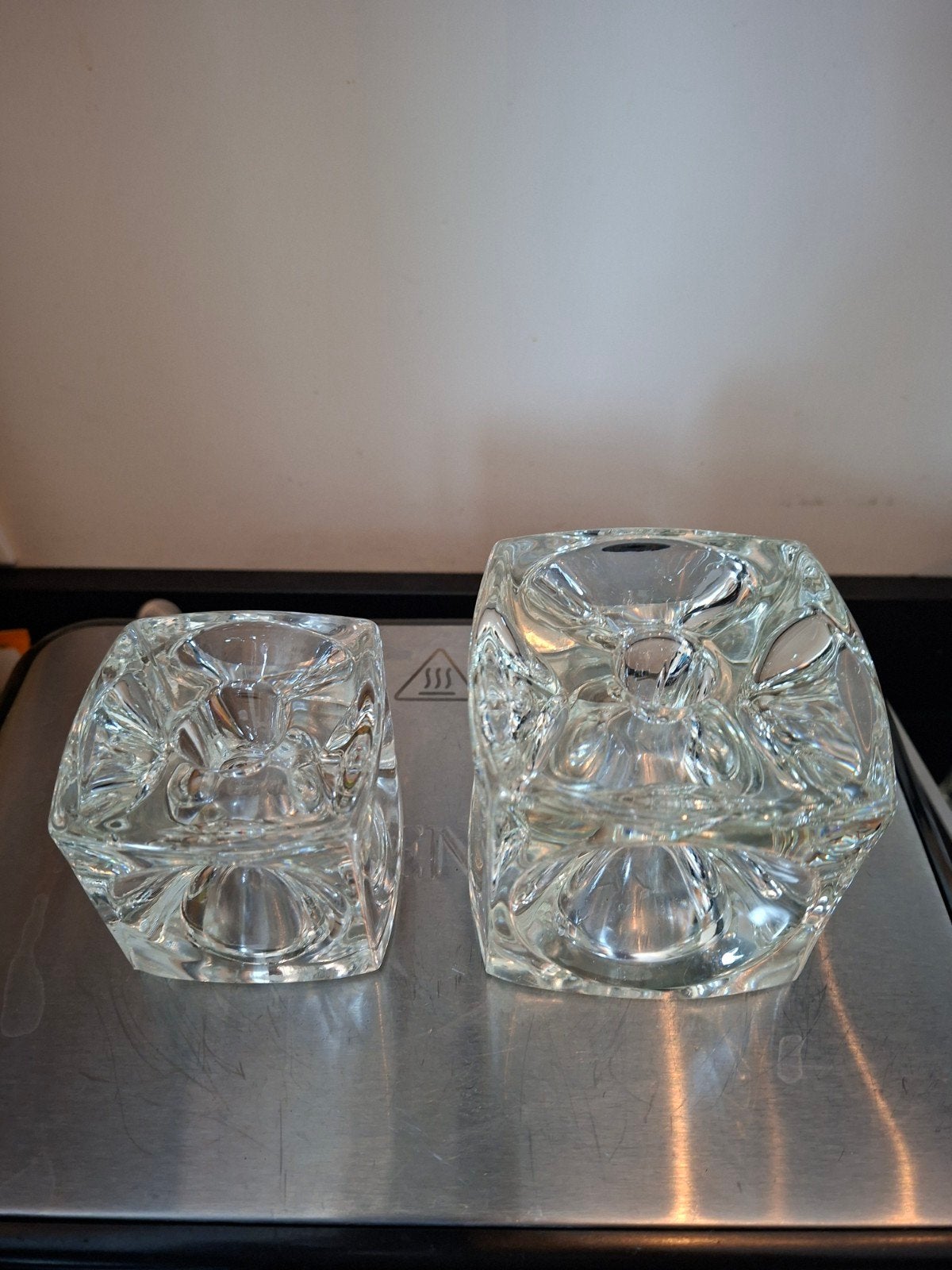 Set van 2 Vintage Kristallen Kandelaren R. Jurnikl Sklo U, Ophalen of Verzenden
