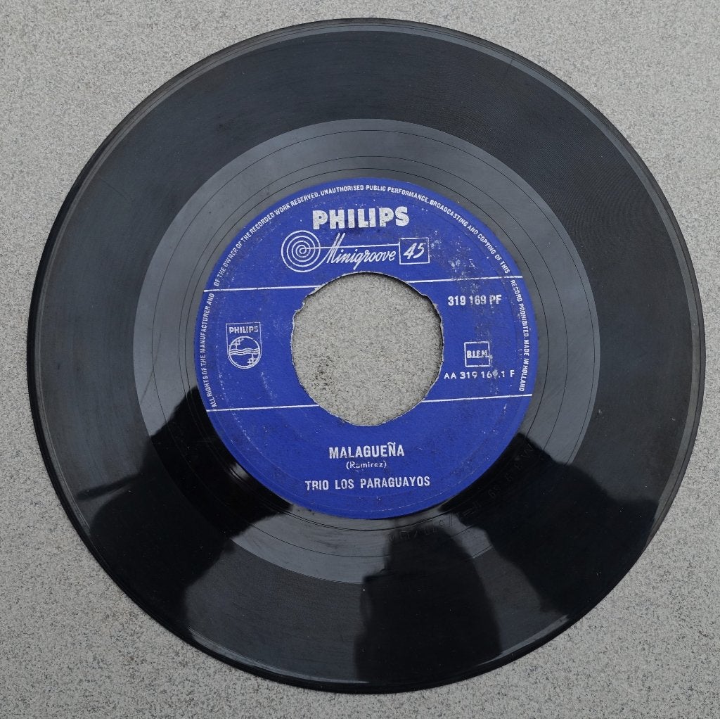 Trio Los Paraguayos - Malagueña (Philips Minigroove 45), Latin en Salsa, Gebruikt, 7 inch, Ophalen of Verzenden