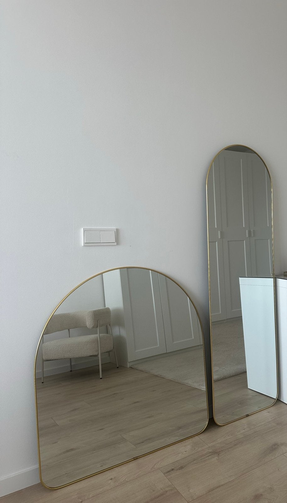 Gouden (boog) spiegels - Prijs is voor één zie omschrijving, Huis en Inrichting, Ophalen, Zo goed als nieuw, Overige vormen, 150 tot 200 cm