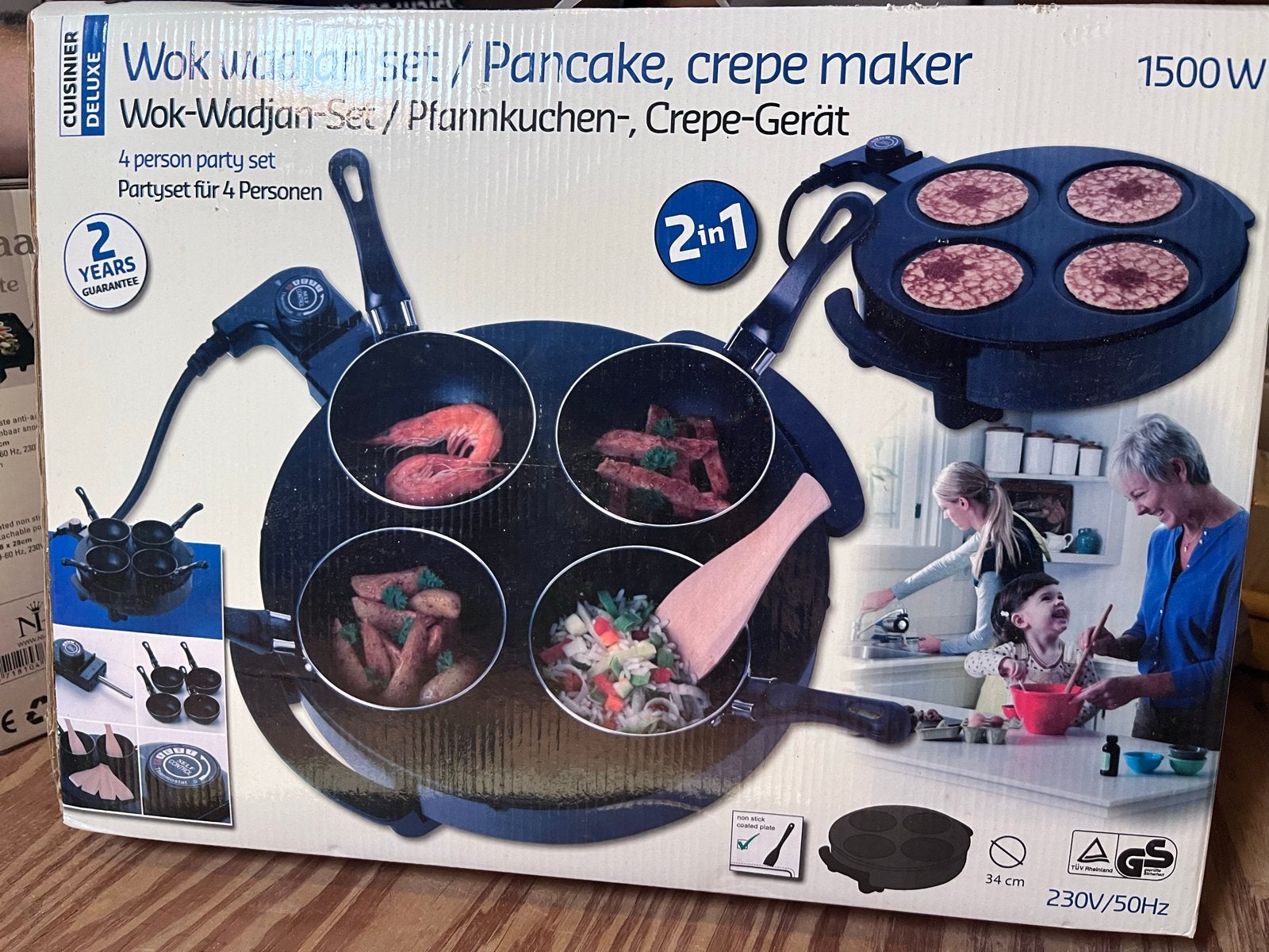 Nieuwe Wok-Wadjan Set / Pannenkoek-maker, Ophalen of Verzenden, Nieuw
