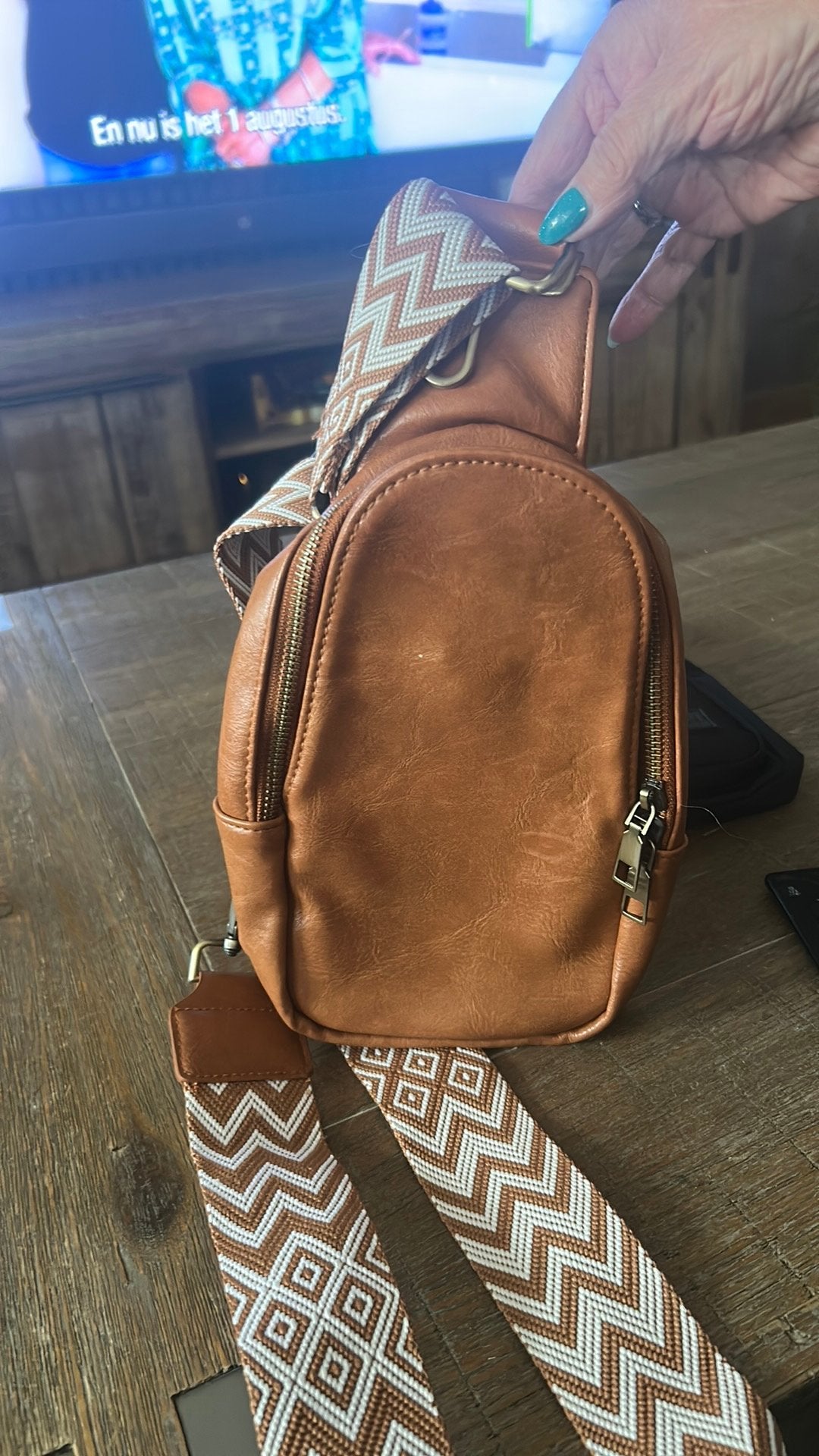 Slingover tas leder, Ophalen of Verzenden, Nieuw, Overige merken, 30 tot 45 cm