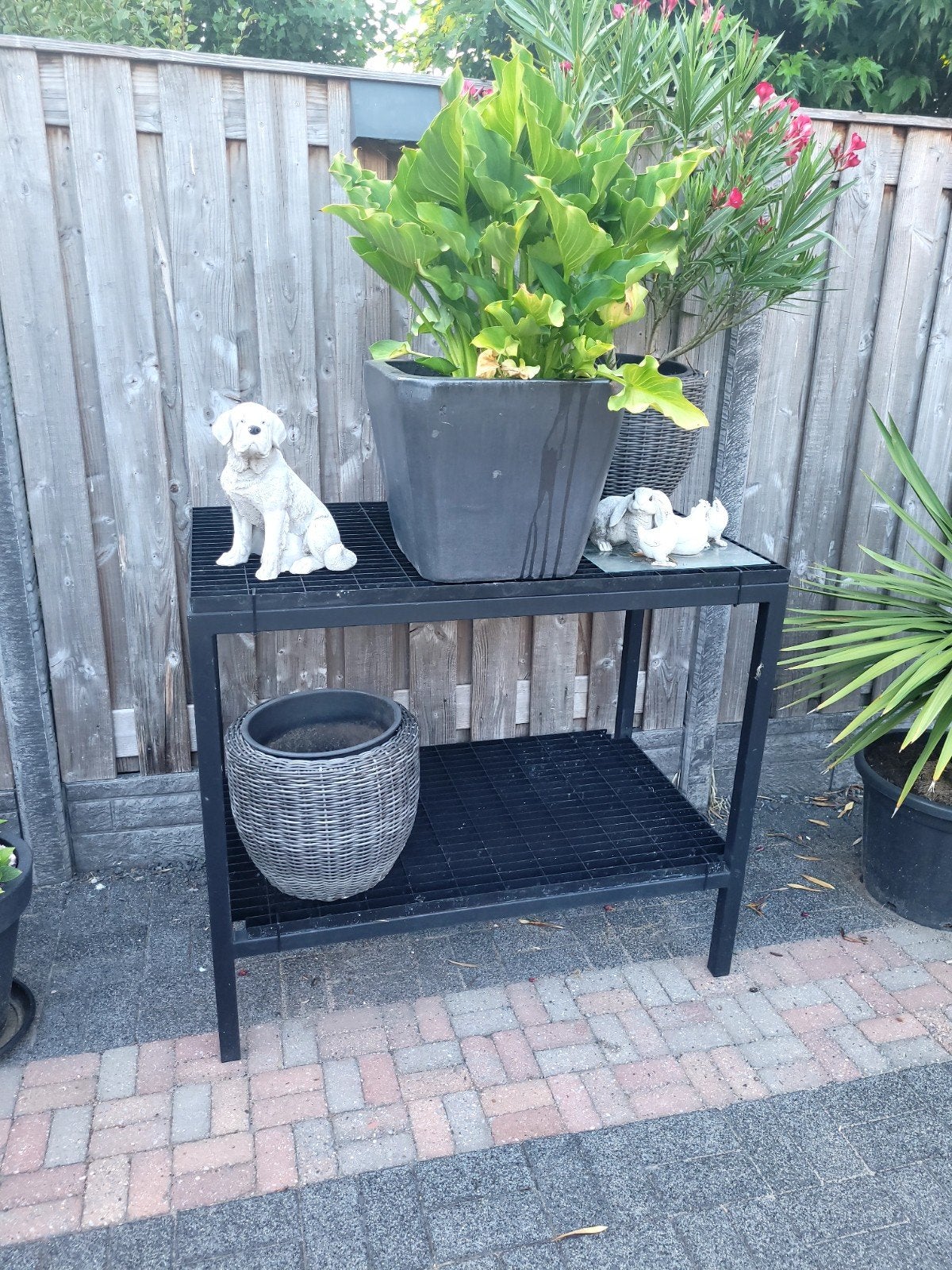 Zwarte plantentafel 104x120x70 cm - Zonder planten, Ophalen, Gebruikt, Rechthoekig, Metaal