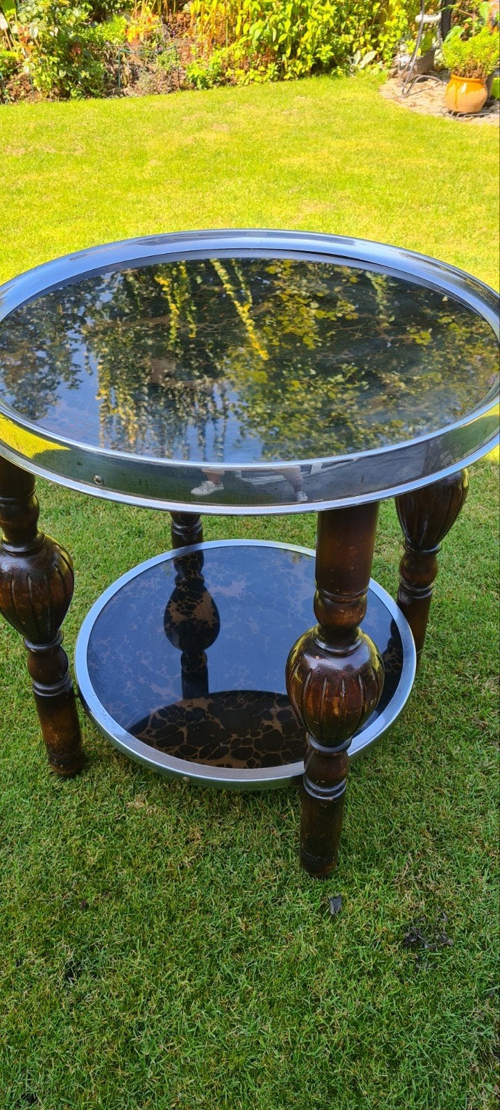 antiek/ vintage bijzettafeltje, Huis en Inrichting, Tafels | Bijzettafels, Overige materialen, Minder dan 55 cm, Zo goed als nieuw