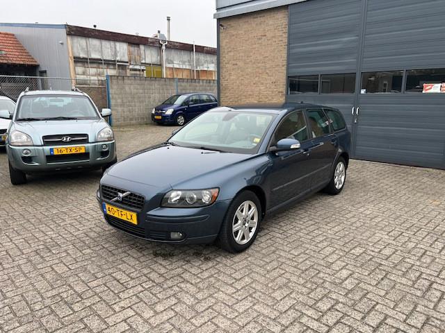 Volvo V50 2.4 D5 Edition-1//Nieuwe Apk, Auto's, Volvo, Gebruikt, Zwart, Blauw, Diesel