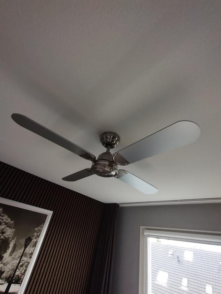 Plafondventilator/waaier zilver 110cm, Ophalen, Plafondventilator