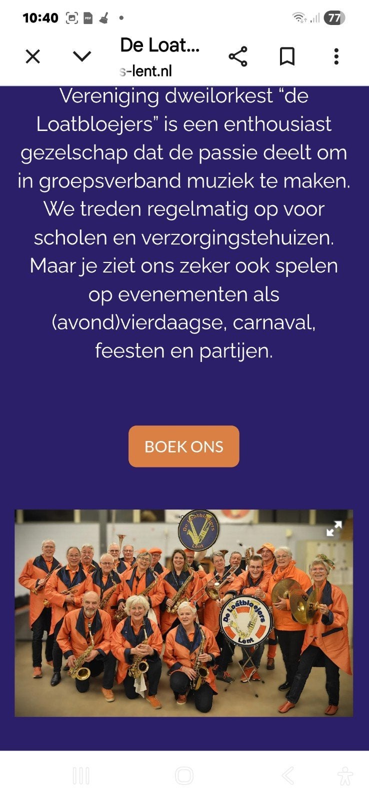 slagwerker dweilorkest, Contacten en Berichten