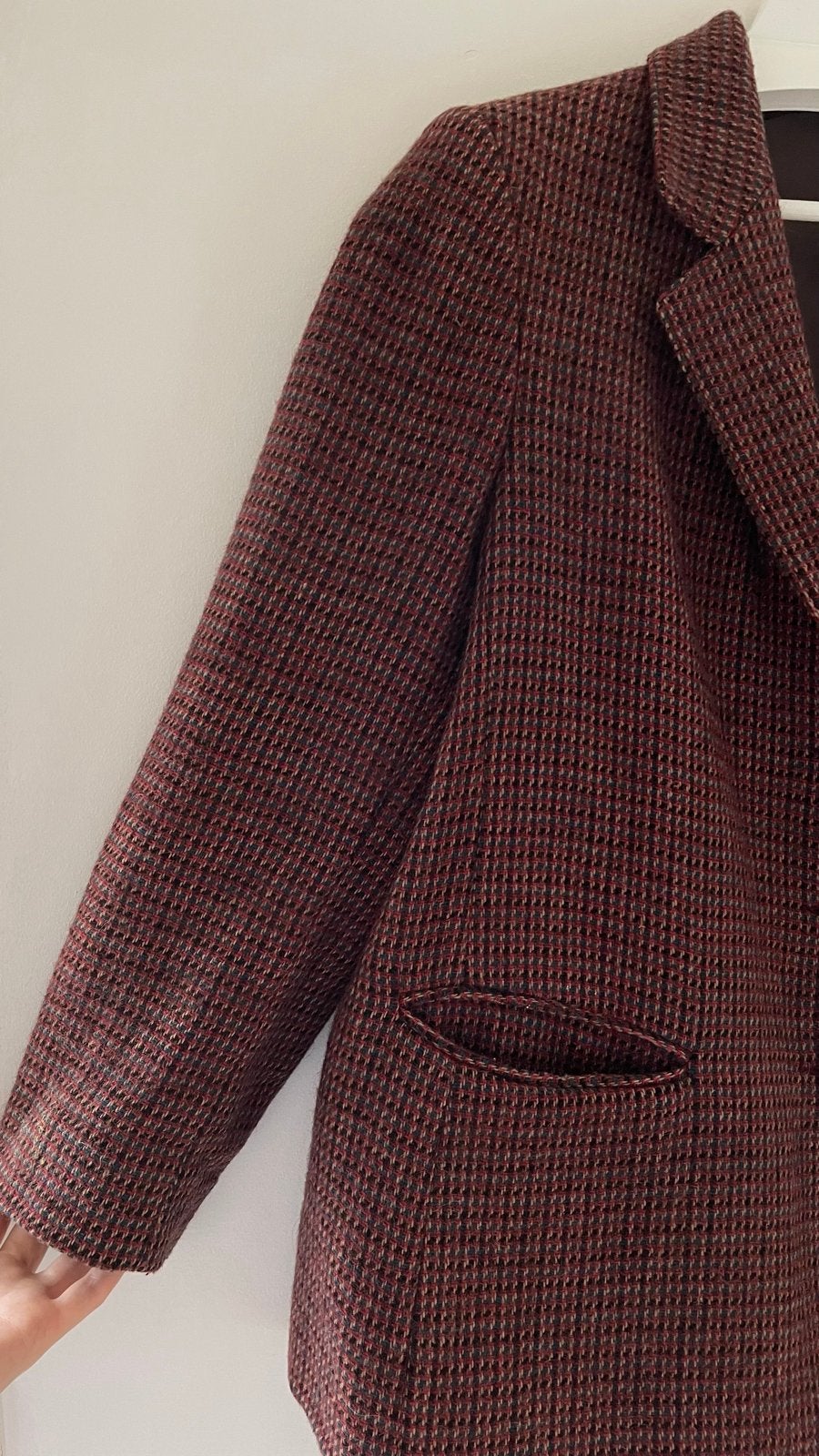Vintage wollen blazer met mohair - Maat M, Maat 38/40 (M), Ophalen of Verzenden, Zo goed als nieuw, Jasje
