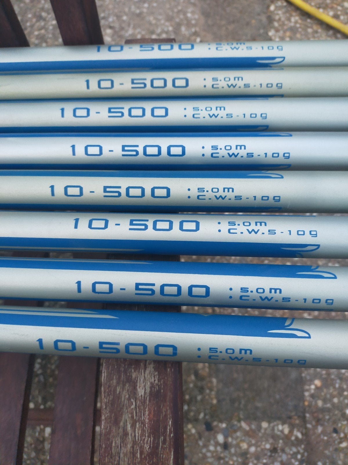 Set van 8 vishengels 5.0m C.W. 5-10g, Ophalen of Verzenden, Nieuw, Werphengel