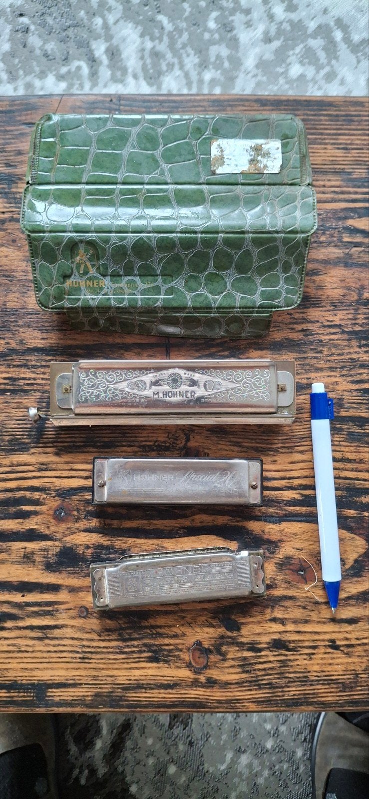 Vintage Hohner Mondharmonica's met Koffer, Muziek en Instrumenten, Gebruikt, Overige typen, Ophalen of Verzenden, Met koffer of doosje