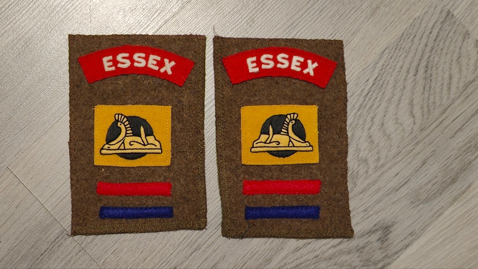 Reproductie Essex insignia, Ophalen of Verzenden, Landmacht, Engeland, Embleem of Badge