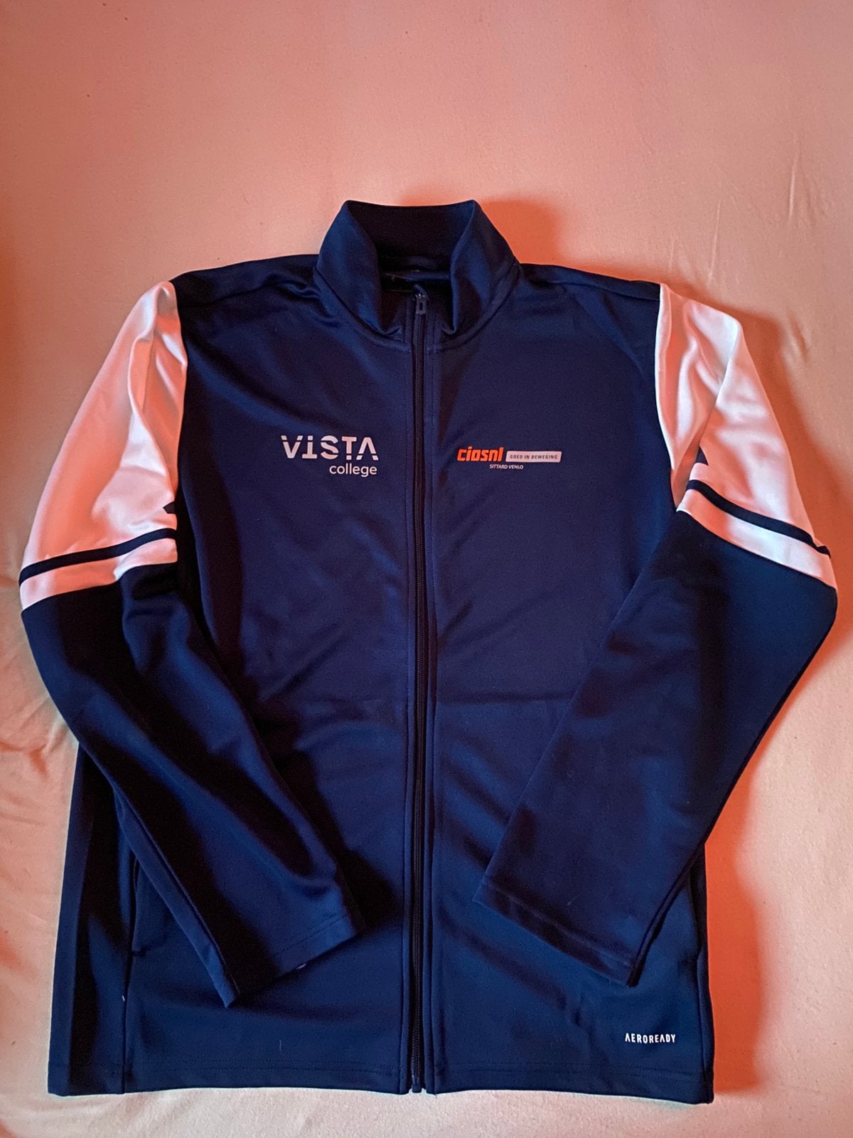Adidas CIOS trainingsvest Vista College maat S, Ophalen of Verzenden, Zo goed als nieuw, Blauw, Algemeen