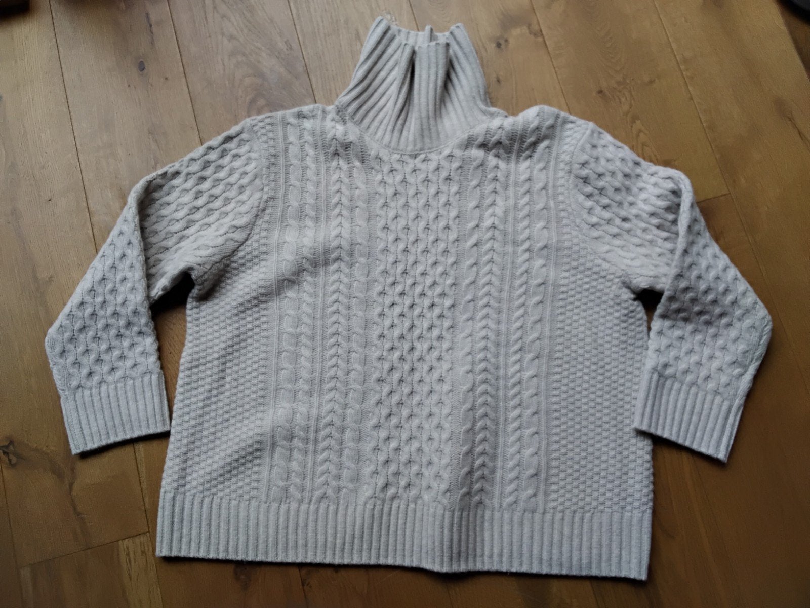 Seasalt Cornwall wollen kabeltrui met kol mt  50, Wit, Maat 46/48 (XL) of groter, Ophalen of Verzenden, Zo goed als nieuw