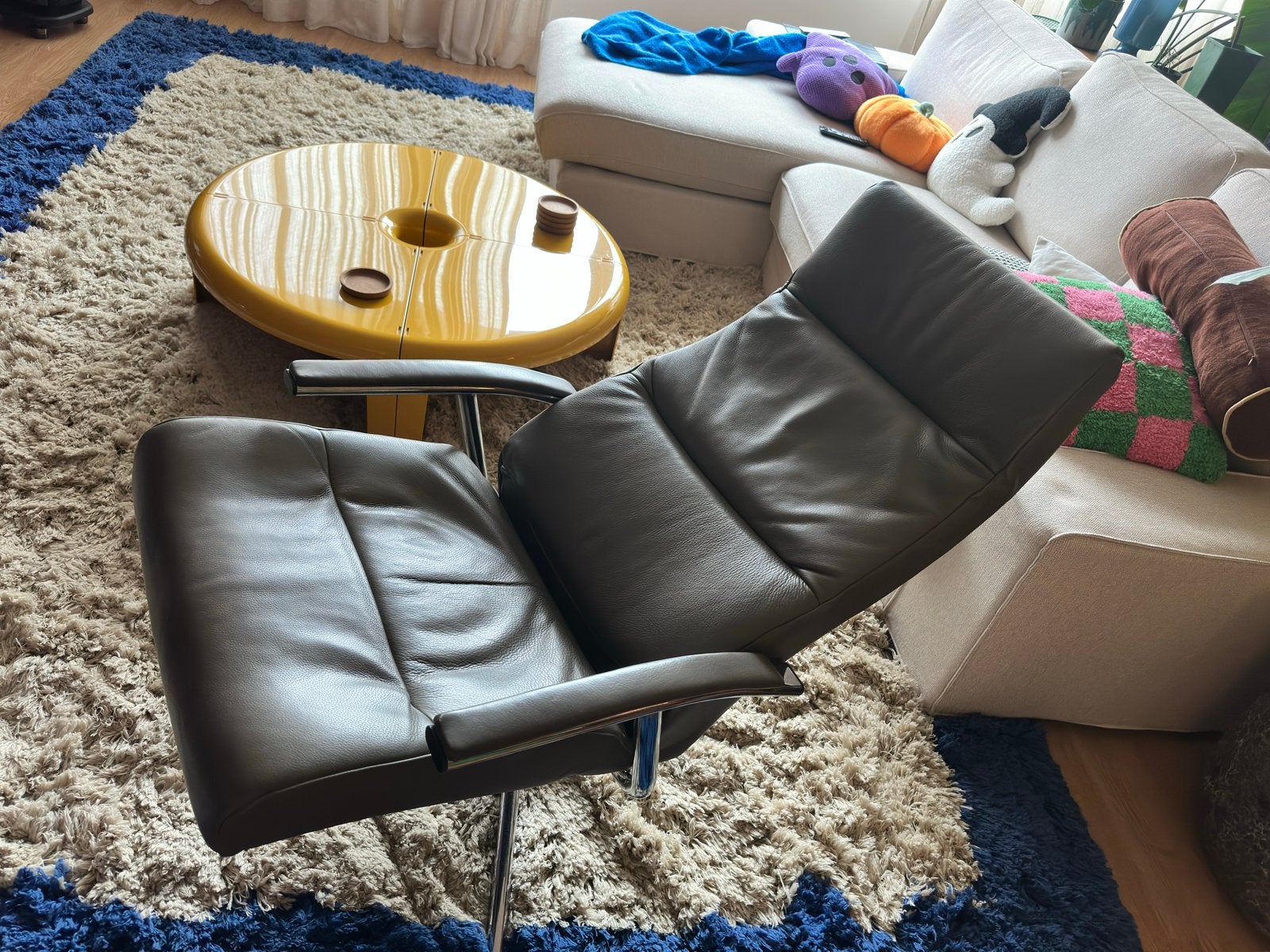 Montel Lederen Fauteuil - Verstelbaar & Comfortabel, Ophalen, Gebruikt, Leer