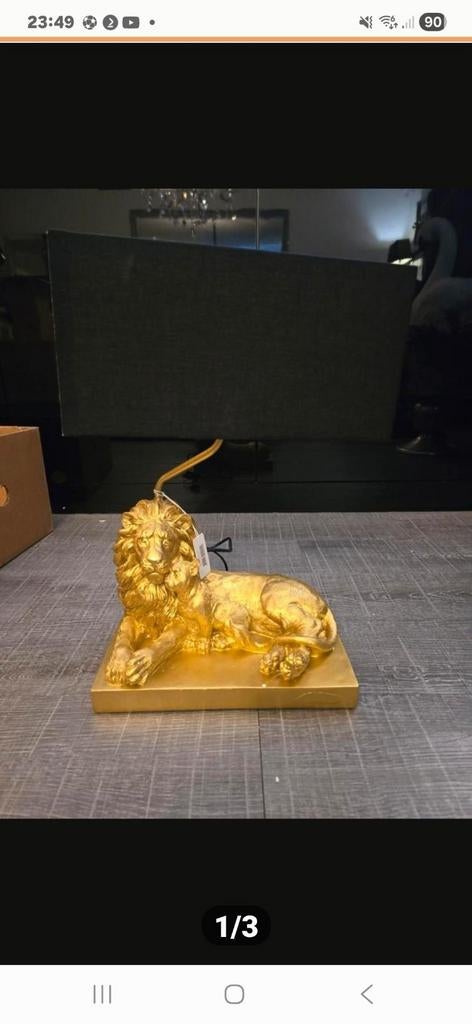 Gouden Leeuw Lamp, Huis en Inrichting, Ophalen of Verzenden, Nieuw, Overige materialen, Modern
