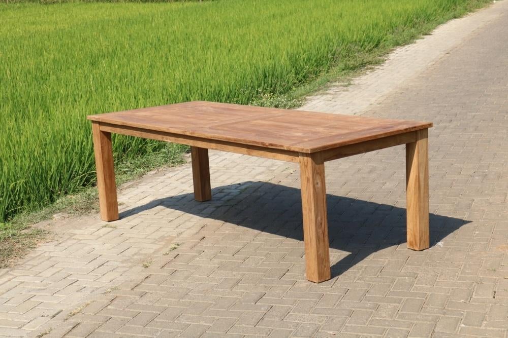 Teak tuintafel geborsteld 240 cm, Tuin en Terras, Tuintafels, Ophalen of Verzenden, Nieuw, Rechthoekig, Teakhout