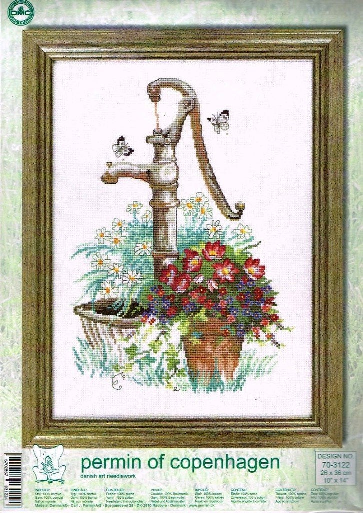 Cado aanbieding permin borduurpakket, waterpomp met vlinders, Ophalen of Verzenden, Nieuw, Handborduren, Borduurpakket