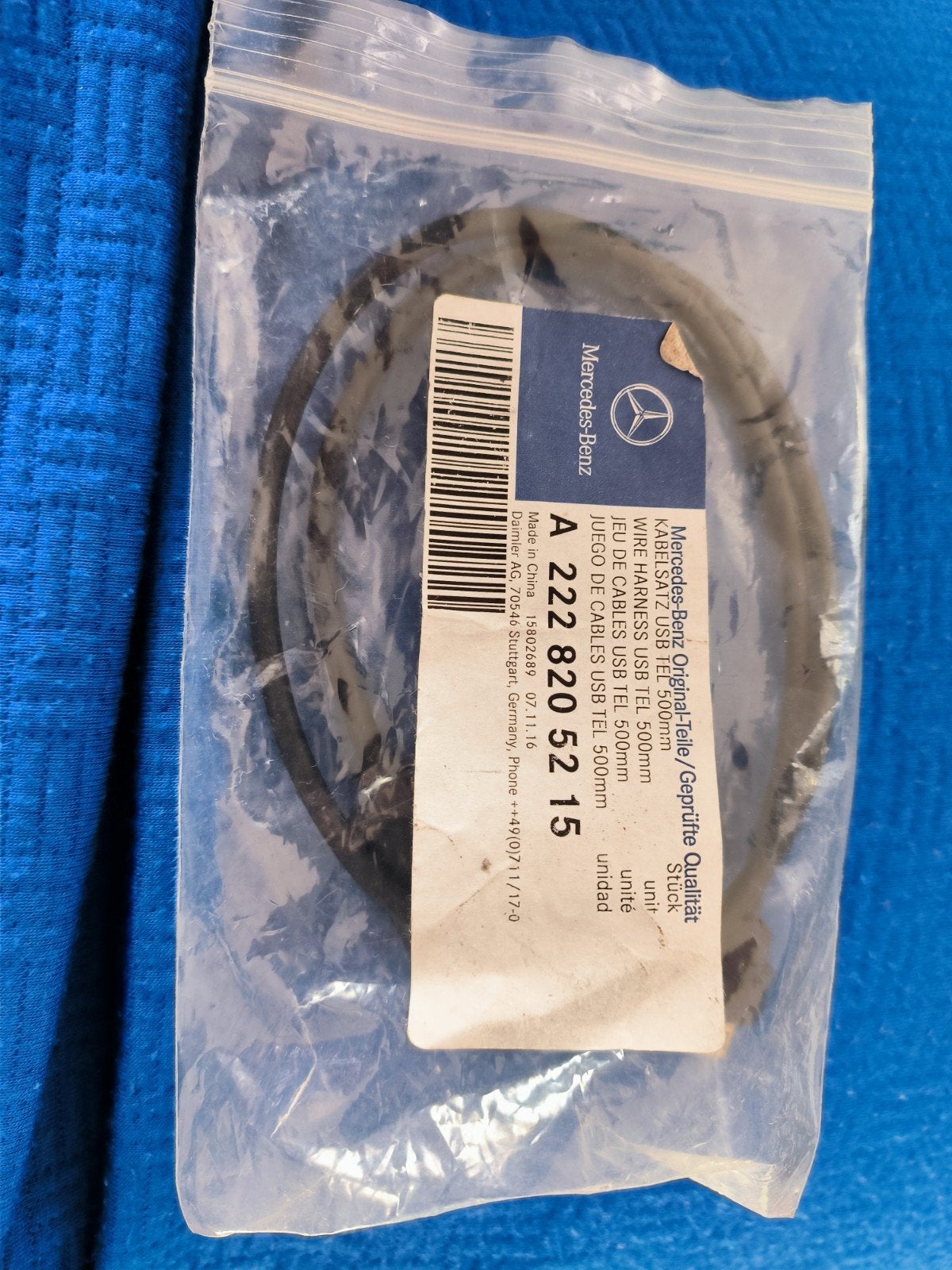 Mercedes A222 820 52 15 USB kabel origineel 500MM, Ophalen of Verzenden