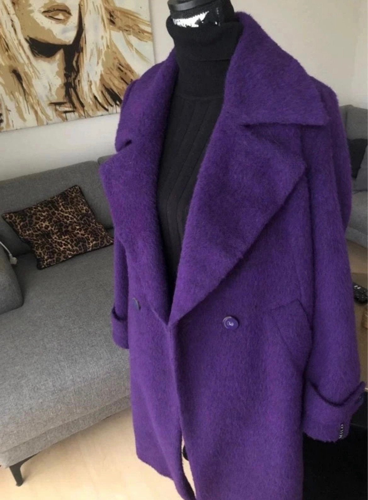NIEUW met prijskrtje wollen MILO coat / mantel jas paars, Ophalen of Verzenden, Nieuw, Maat 38/40 (M), Paars