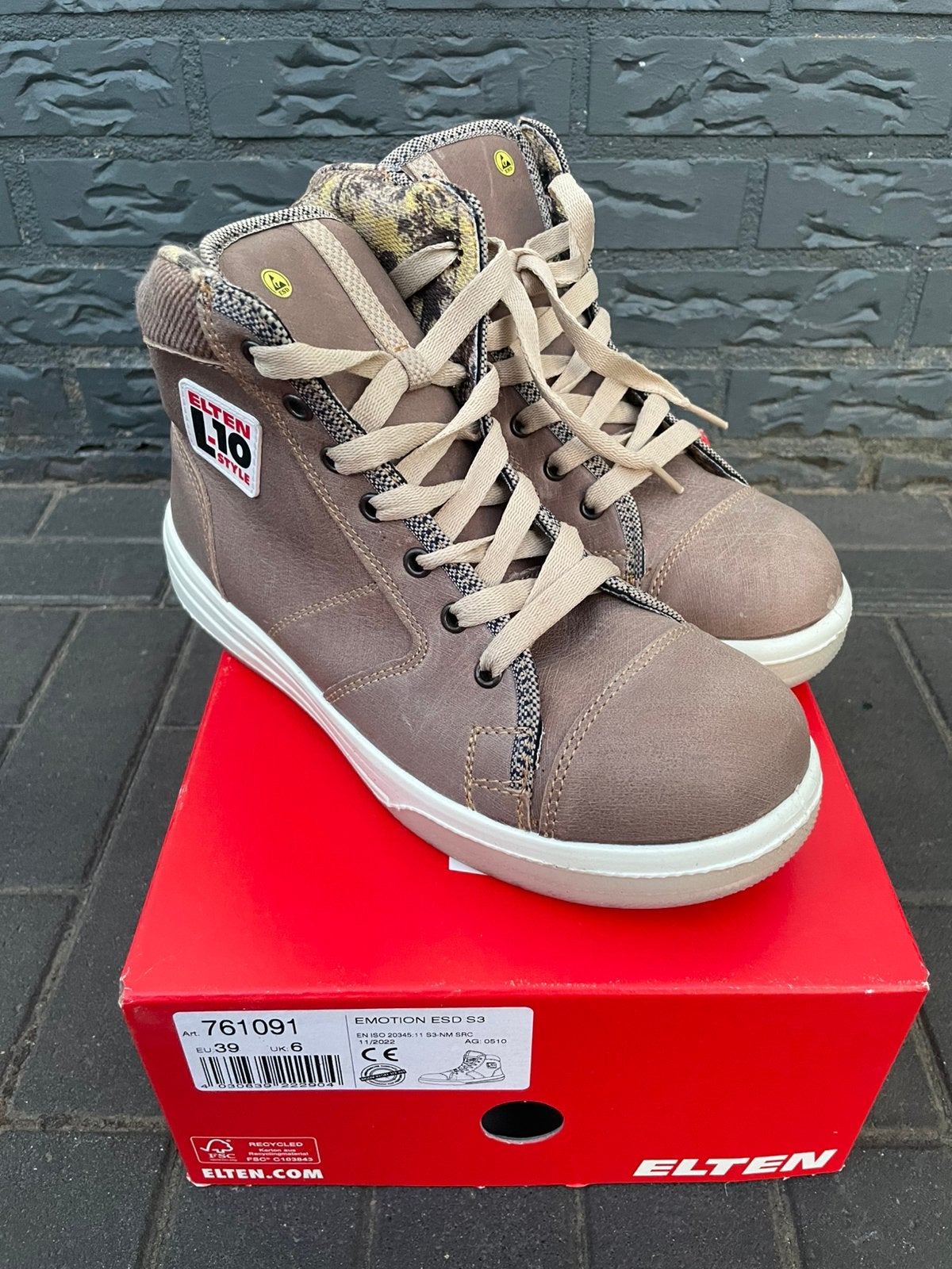 Elten veiligheidsschoen halfhoog Emotion ESD S3S, nieuw, Bruin, Nieuw, Ophalen of Verzenden, Werkschoenen