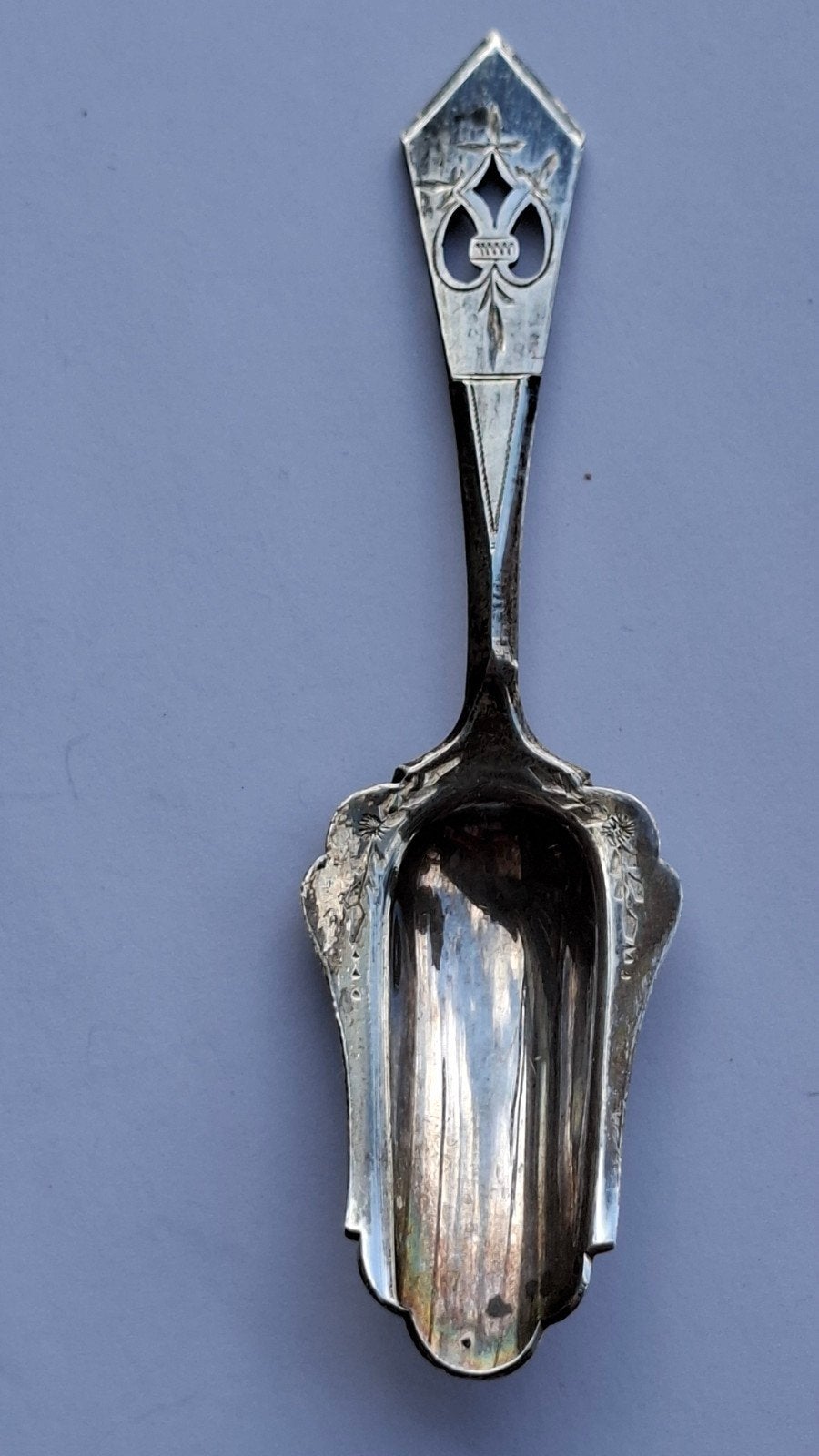 Antieke Zilveren suikerschep– Model "Vogeltjes", Antiek en Kunst, Verzenden