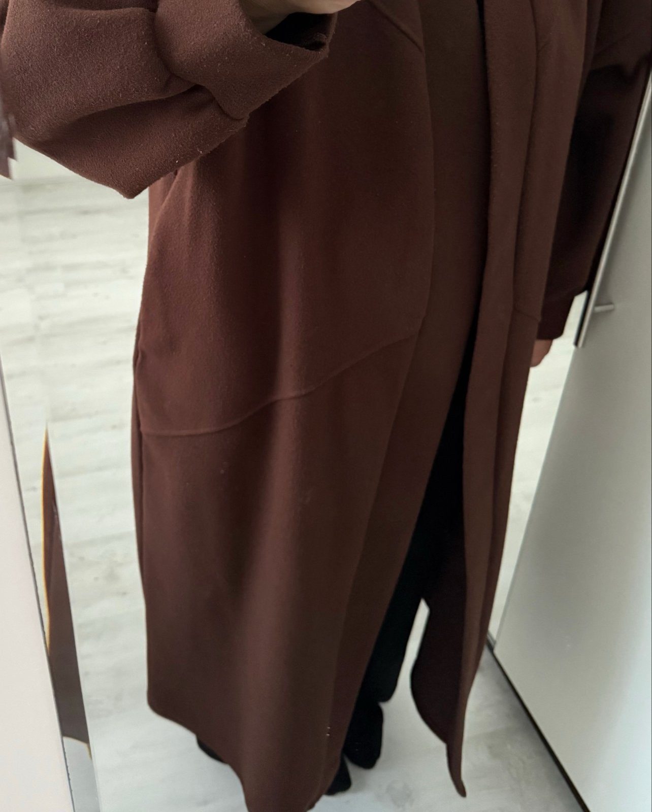 Bruine lange jas/vest, Kleding | Dames, Ophalen of Verzenden, Zo goed als nieuw, Maat 42/44 (L), Bruin